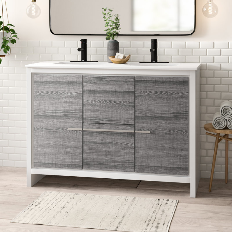 Bosley 48" Double Sink Modern Bathroom Vanity Set & Reviews AllModern